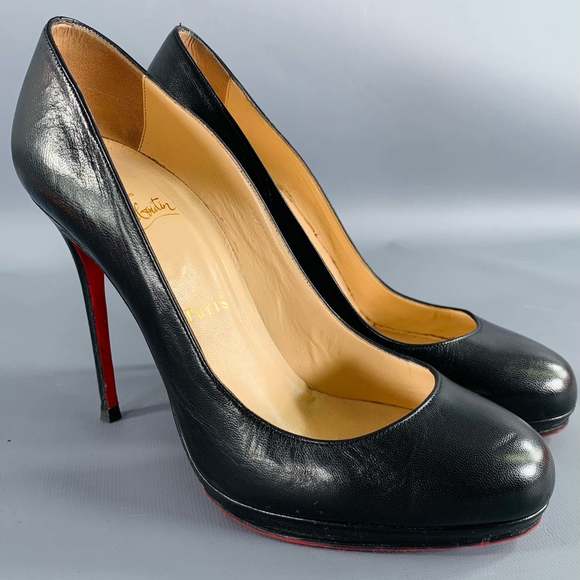 CHRISTIAN LOUBOUTIN Shoes - CHRISTIAN LOUBOUTIN Black Leather Platform Pumps